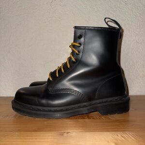 Dr. Martens 1460 Mono Black Smooth Leather Lace Up Boots Mens size 10 Combat